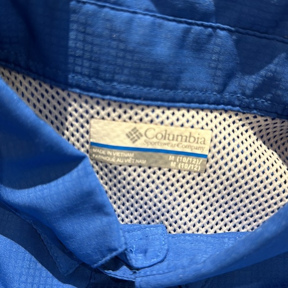 Boys Columbia PFG Blue shortsleeved fishing shirt sz Medium (10/12) - Picture 2 of 6